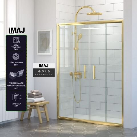 İmaj Gold Orta Açılır 2 Sabit 2 Sürgü Duşakabin