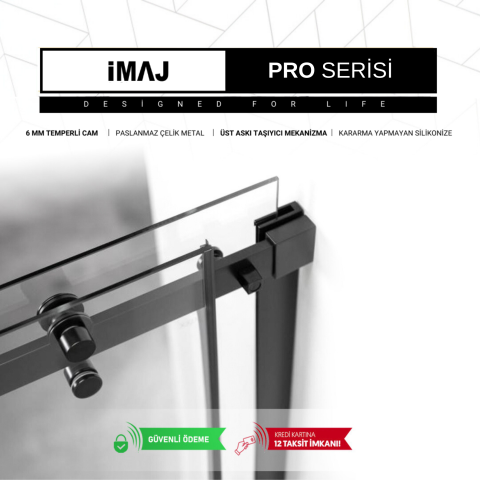 Pro Noa Orta Açılır 2 Sabit 2 Çalışır Duşakabin 160 - 6mm