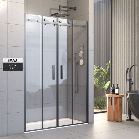 Pro Noa Orta Açılır 2 Sabit 2 Çalışır Duşakabin 166 - 6mm