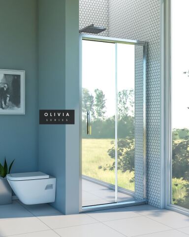 Olivia Reflekte Cam 1 Sabit 1 Sürgü Duşakabin 142 - H: 200 cm
