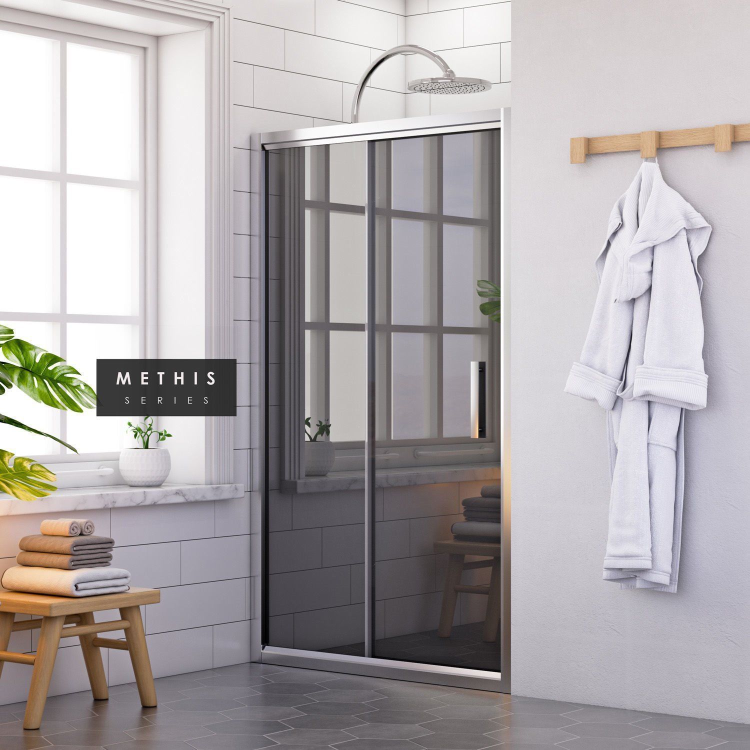 Methis İki Duvar Arası 1 Sabit 1 Sürgü Duşakabin 139 - H: 200 cm