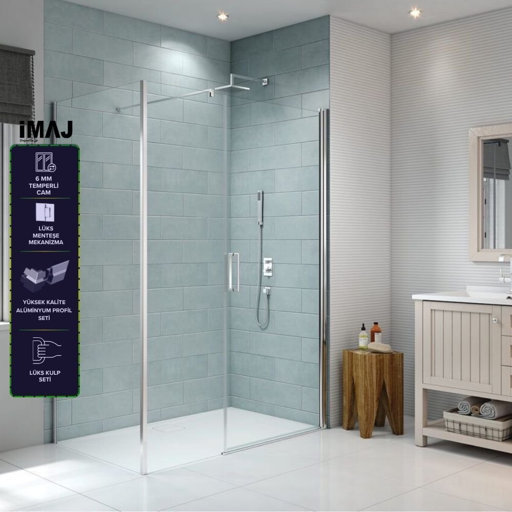 Mode Premium Boy Menteşeli Sistem Sabit Panelli Duşakabin