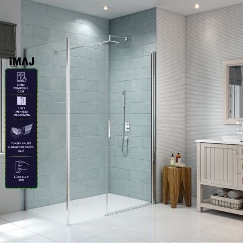Mode Premium Boy Menteşeli Sistem Sabit Panelli Duşakabin