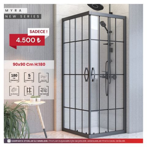 Myra Kare Duşakabin 90*90 H:180