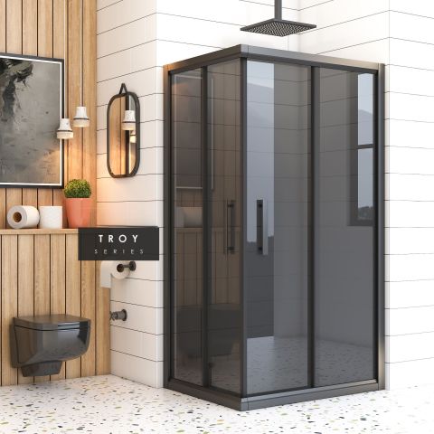 Troy Füme Cam Dikdörtgen Duşakabin 80*150 H190 - H: 200 cm