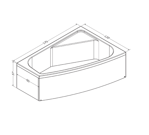 Lucia Mini Küvet 120 x 170 H:65